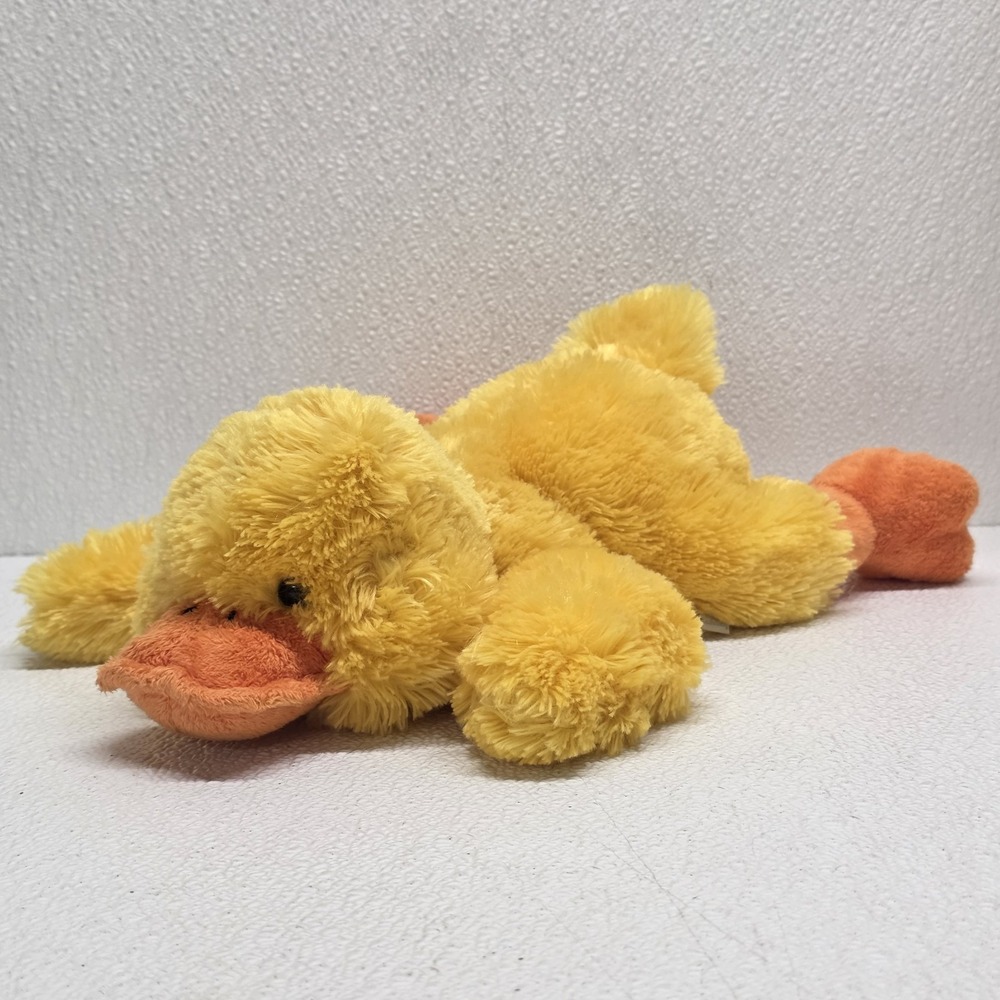 Koala Baby Yellow Orange Laying Duck 13" Plastic Eyes Fluffy Stuffed Plush